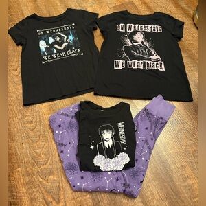 Wednesday Addams Girl’s Size Large (10-12) Lot | Shirts + PJs